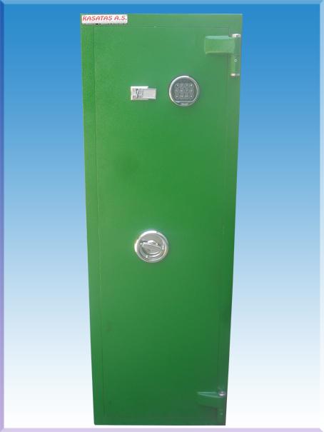 6 TÜFEKLİK  3 RAFLI SİLAH MÜHİMMAT KOYMA YERLİ İÇİ DOLAPLI 1 ANAHTARLI ELEKTRONİK ŞİFRELİ TÜFEK KASASI 150*51*45CM 122KĞ ( 1600€  )