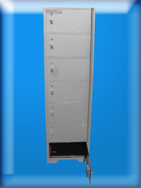 7 GÖZLÜ TEK KASA ANAHTARLI GAZİANTEP ZEUGMA MOZAİK MÜZE MÜDÜRLÜĞÜ TİPİ EMANET KASASI 160*46*35CM 70KĞ ( 699 € )
