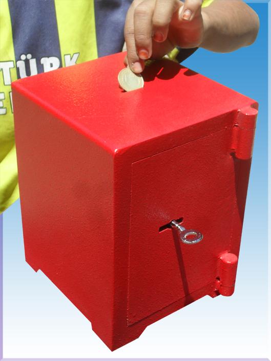 017A ÇOCUKLAR İÇİN KASA ANAHTARLI ÇELİK PARA KASASI 17*23*17CM 3KĞ ( 99€ )+KDV ADRES TESLİM