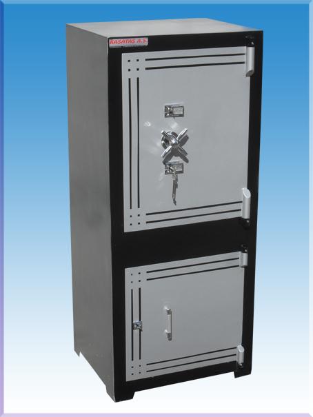 0011AÖK ANTALYA TAMTUR TİPİ OFİS TİPİ ALTI DOLAPLI  8 KLASÖR KAPASİTELİ ÇELİK PARA KASASI 140*60*50CM 270KĞ ( 1399€ )
