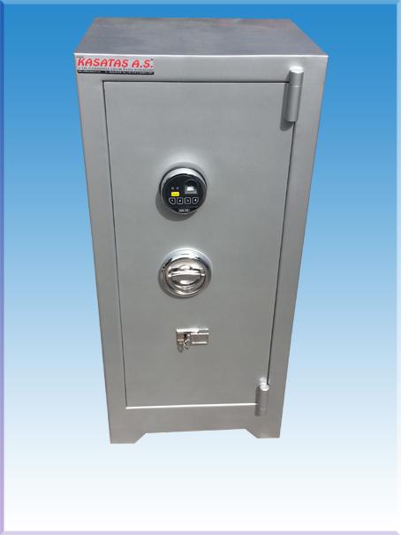 008TPE KIBRIS TİPİ TEKKAPILI PARMAK İZLİ ELEKTRONİK ŞİFRELİ VE KULLANMA ZORUNLULUGU OLMAYAN ANAHTARLI ÇELİK PARA KASASI 105*44*38CM 200KĞ ( 999€ )+KDV ADRESE TESLİM