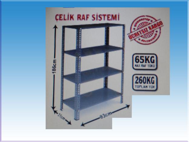 ÇELİK RAF SİSTEMLERİ 186*93*31CM ( 499€ )+KD