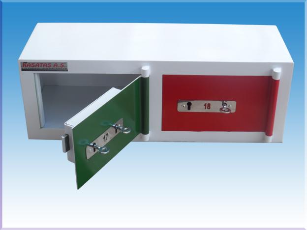 2 GÖZLÜ İSTANBUL AVRASYA HASTANESİ TİPİ 2 ANAHTAR BİRARAYA GELMEDEN AÇILMAYAN MODELDE NARKOTİK İLAÇ KASASI 22*58*22CM 14KĞ ( 290€ )