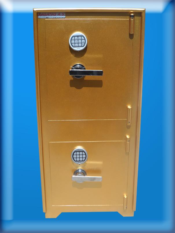0010E2D HATAY 2016 MODEL 2 KAPAKLI 2 ELETRONİK ŞİFRELİ ANAHTARSIZ ÇELİK PARA KASASI 125*55*45CM 250KĞ ( 1250€ )
