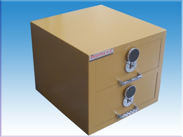 001ÇEKMECE ERÇELEBİ BAKLAVACI TİPİ 2 KASA ANAHTARLI ÇEKMECE MODEL ÇELİK KASA 40*50*40CM 50KĞ ( 899€ )
