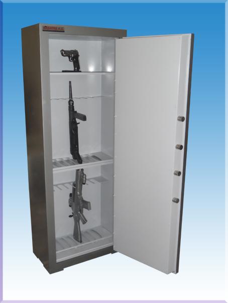 0012MP5TFK16 BURSA KESTEL İLÇE EMNİYET TİPİ 16 ADET MP5 TÜFEK KAPASİTELİ ÜSTTE 1 RAFLI A ANAHTARLI TÜFEK KASASI 150*50*35CM 100KĞ ( 1500€ )