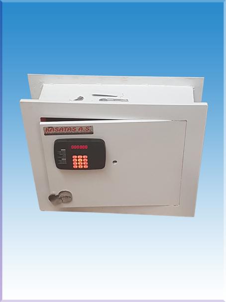 039EA İZMİR TİPİ ELEKTRONİK ŞİFRELİ  VE ÖZEL KULLANMA ZORUNLULUGU OLMAYAN ANAHTARLI ANKASTRE DUVAR KASASI 39*46*14CM 19KĞ ( 499€ )