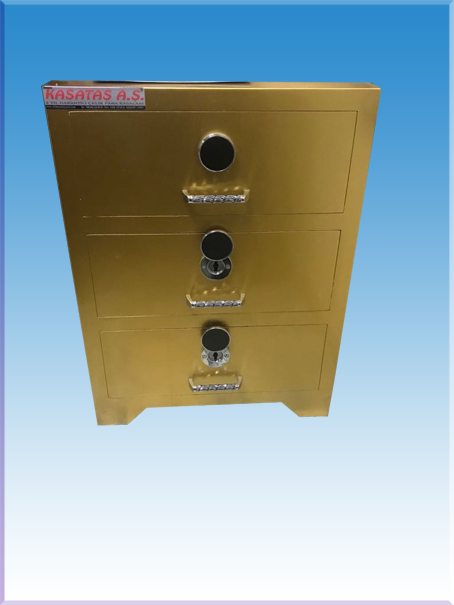 zzzzz01001 URFA  TİPİ YÜKSEK GÜVENLİKLİ İÇİNDE PARA YERLİ ÜÇLÜ ÇEKMECE KASA 60*50*50CM 100KĞ ( 899€ )