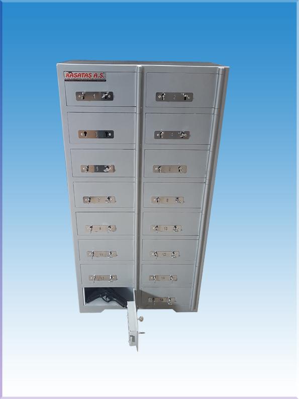 16 GÖZLÜ AYDIN NAZİLLİ KARİN TİCARET OTEL EMANET KASASI 109*56*30CM 100KĞ ( 1599€ )+KDV
