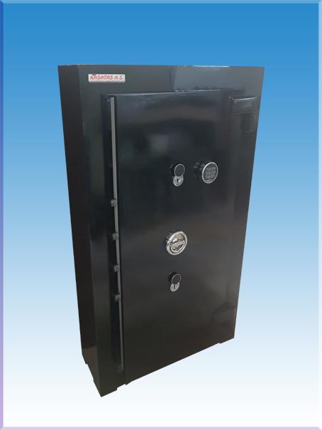 0012ETEK KIBRIS GAZİNO TİPİ ANAHTARLI VE ELEKTRONİK ŞİFRELİ ÇELİK PARA KASASI 150*85*30CM 250KĞ ( 3000€ )