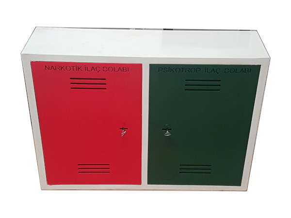 NARKOTİK VE PSİKOTROP DOLABI TİPİ İKİ KAPAKLI KASA ANAHTARLI 2 RAFLI NARKOTİK DOLABI 50*70*20CM 25KĞ ( 699€ )