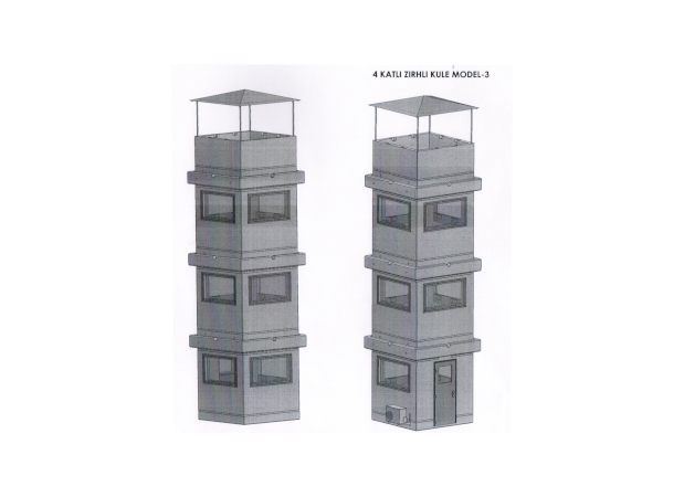 ZZZ10KULE 10 METRE BR7 ÇELİK ZIRHLI GÖZETLEME KULESİ 10824*2400*2400MM 40TON ( 79999€ )+KDV