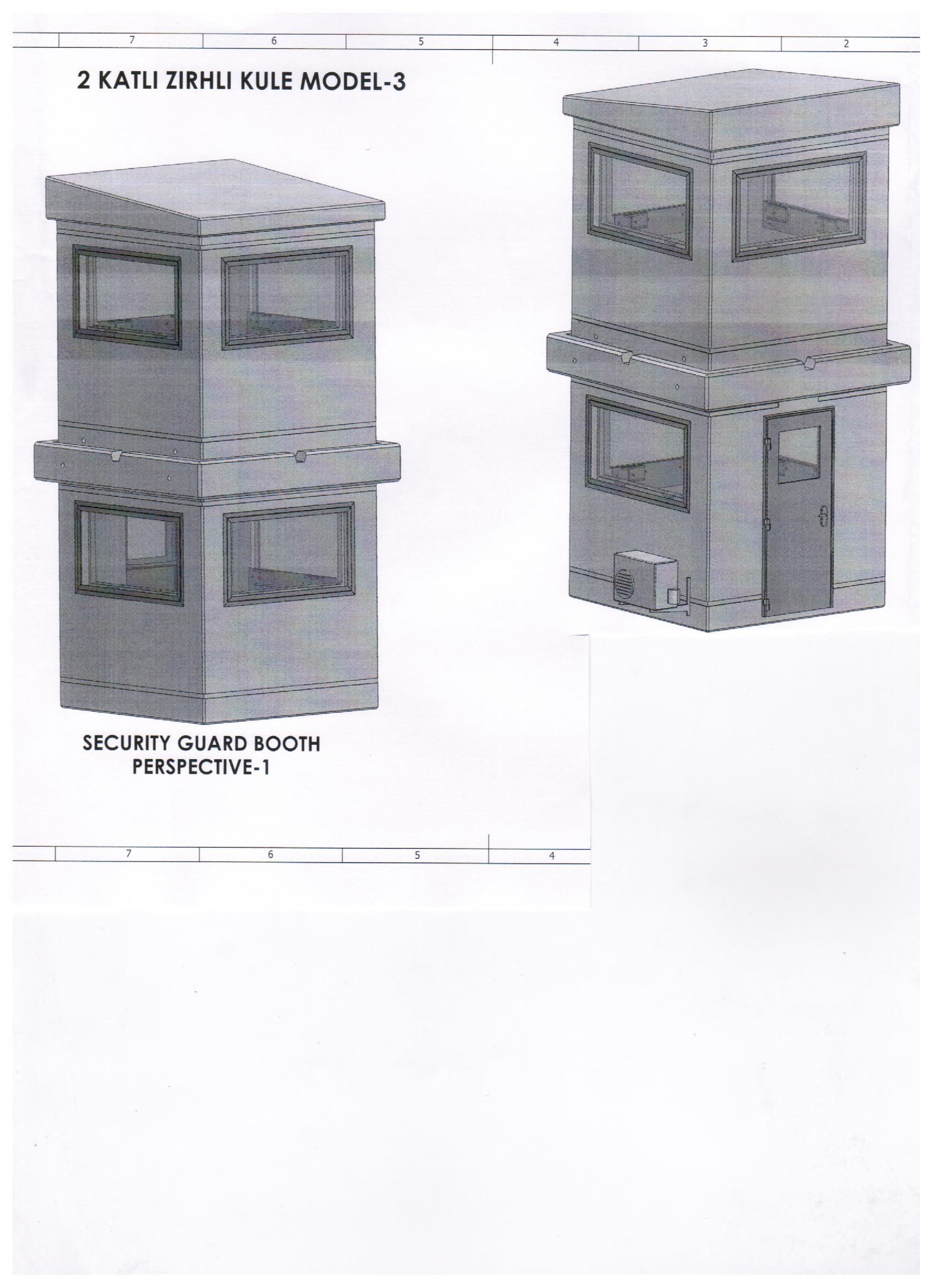 2 KATLI BR7 KURŞUN GEÇİRMEZ ZIRHLI KULE 555*238*238CM 24TON ( 39999€ )+KDV