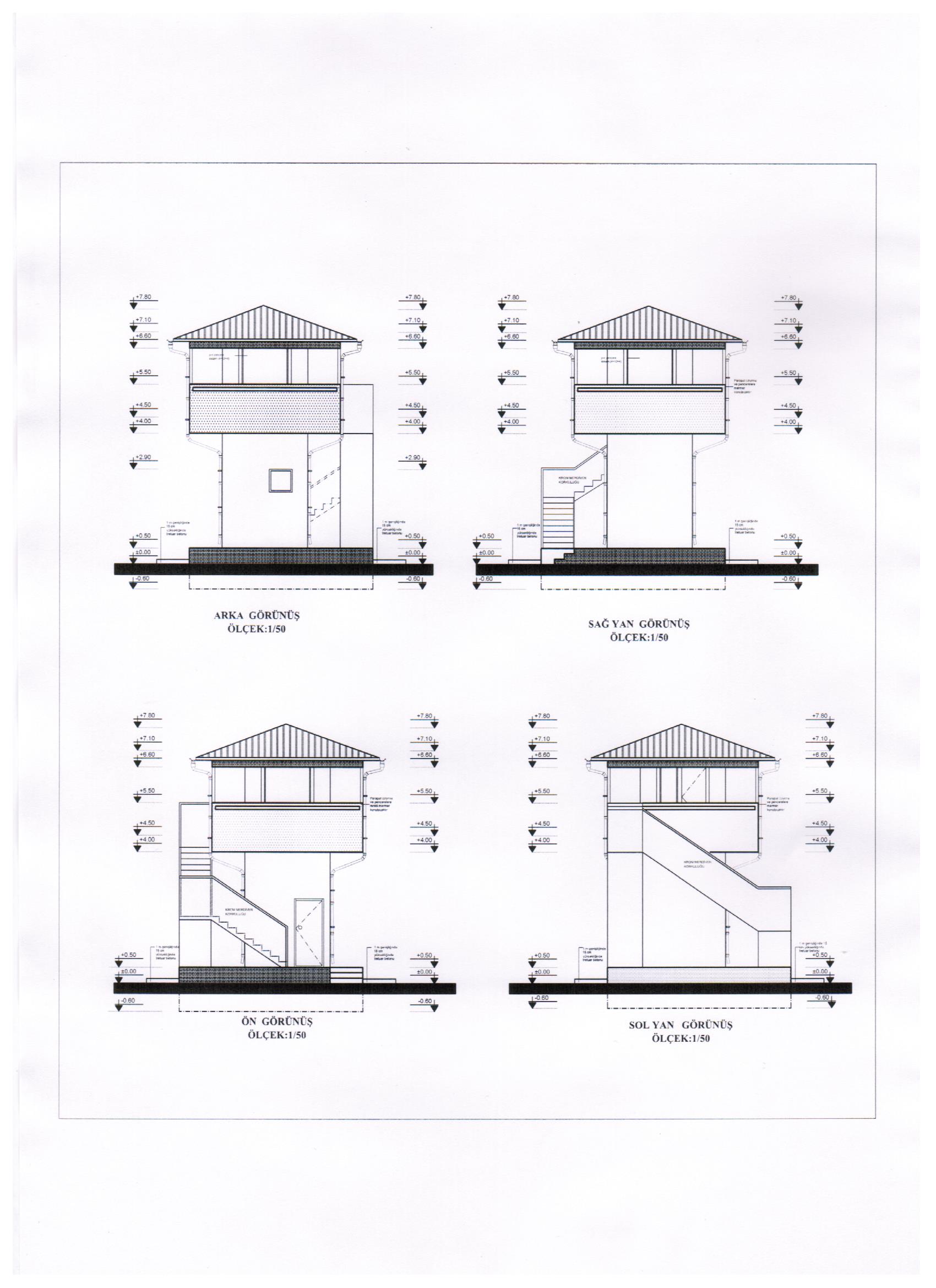 2 KATLI T TİPİ BR7 KURŞUN GEÇİRMEZ ZIRHLI KULE 780*300*300CM 26TON ( 89999€ )+KDV