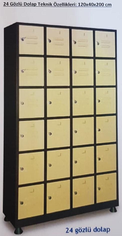 24 GÖZ BOT DOLABI DİYARBAKIR ASKERİYE TİPİ 200*120*40CM 50KG ( 999€ )+KDV