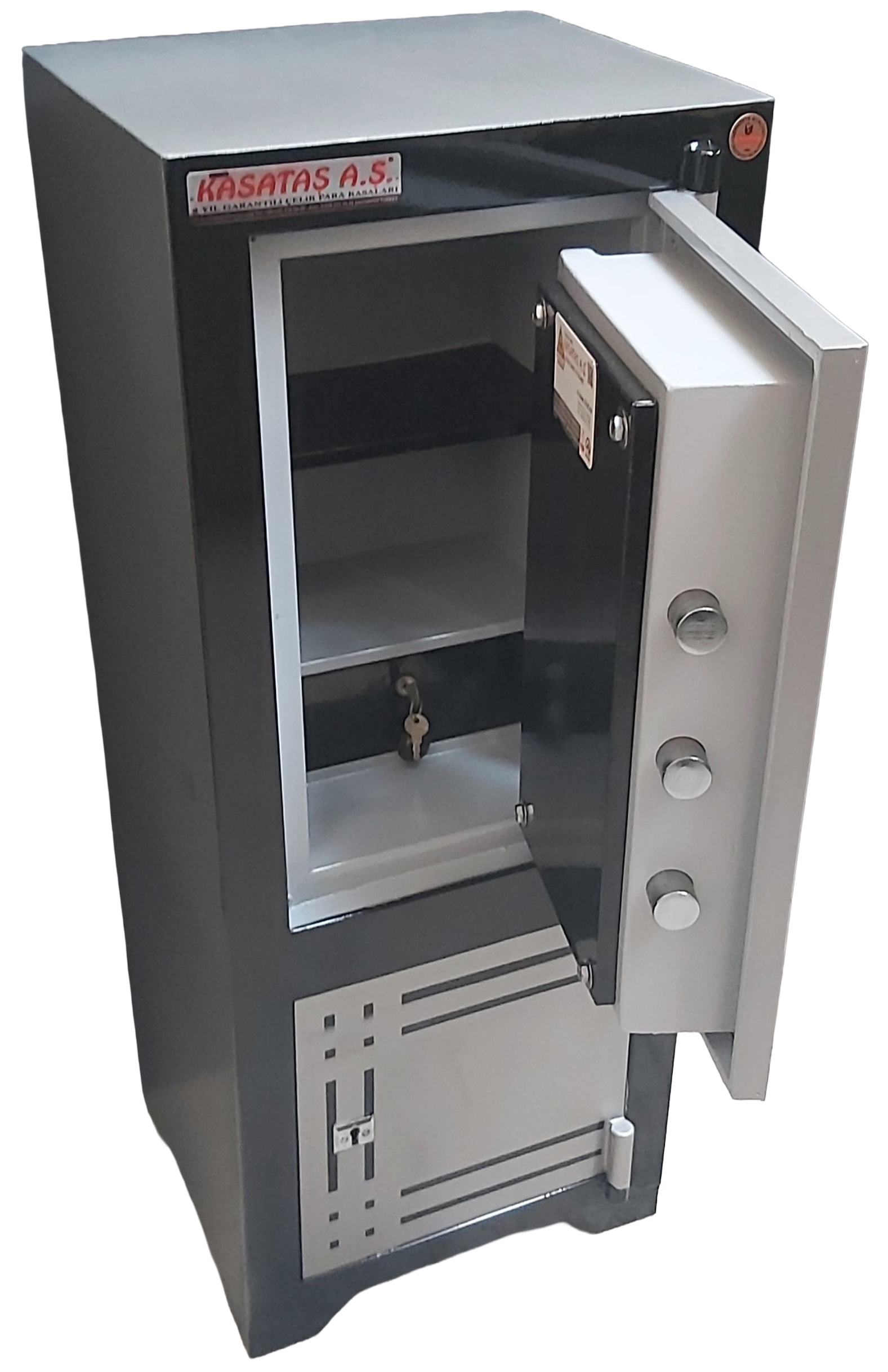 ZZZ008AÖ ÖZEL OFİS TİPİ ALTI DOLAPLI ÇELİK PARA KASASI 105*48*39CM 180KĞ ( 499 € )+KDV