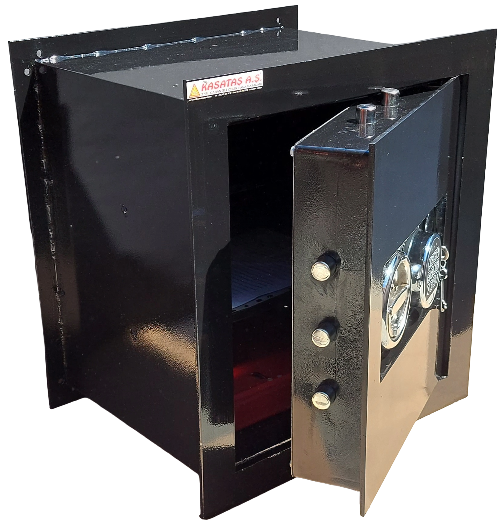 046EAGAK 5 KLASÖR SAKLAMA KAPASİTELİ ELEKTRONİK ŞİFRELİ VE ANAHTARLI ANKASTRE DUVAR KASASI 46*39*35cm 28Kg ( 899€ )