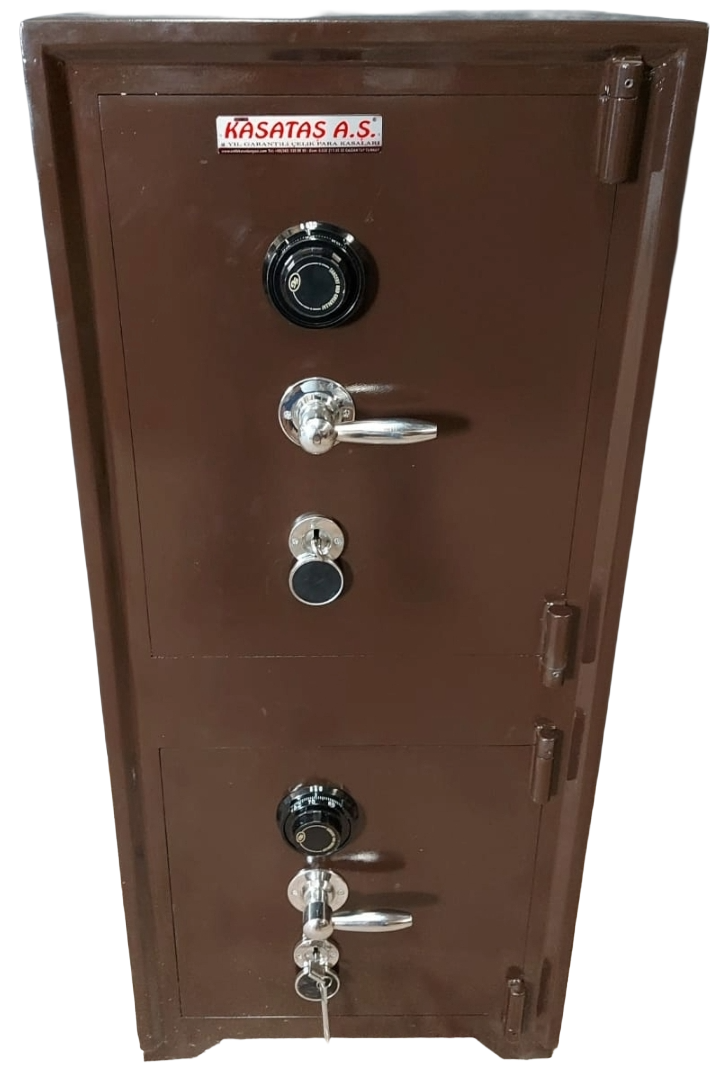 010M2A2 DIŞ İŞLERİ TİPİ 2 ADET MEKANİK ŞİFRELİ ALTI DOLAPLI ÇELİK PARA KASASI 125*55*45CM 250KĞ ( 1250€ )+KDV