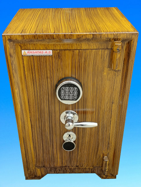 0004GATOMAE  GAZİANTEP OFİS MASA ALTI  TİPİ AÇIK CEVİZ RENK İÇİ YAPIŞTIRMA KADİFELİ ÇELİK PARA KASASI 70*50*45CM 204KĞ ( 799€ )