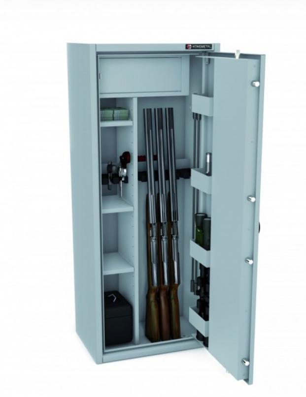 0010FİL 4 TÜFEKLİK  İÇİ DOLAPLI 2 ANAHTARLI TÜFEK KASASI 150*50*45CM 110KĞ ( 1500€  )+KDV