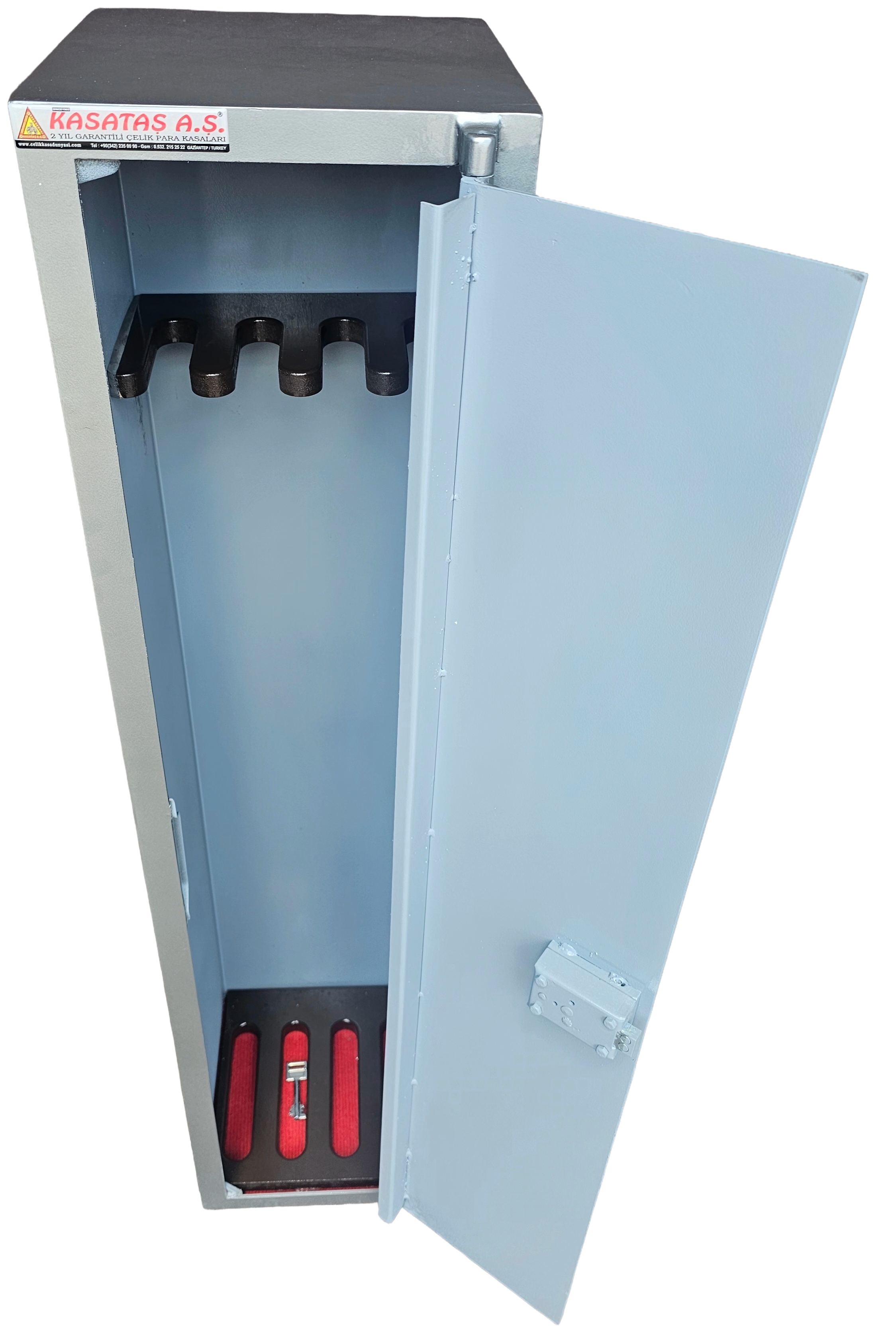 TM85 SECURİTY TİPİ 4 TÜFEK İÇİN KASA ANAHTARLI İÇİ AHŞAP SİLAH YERLİ TÜFEK KASASI 110*25*25CM 20KĞ ( 1100€ )+KDV+KARGO
