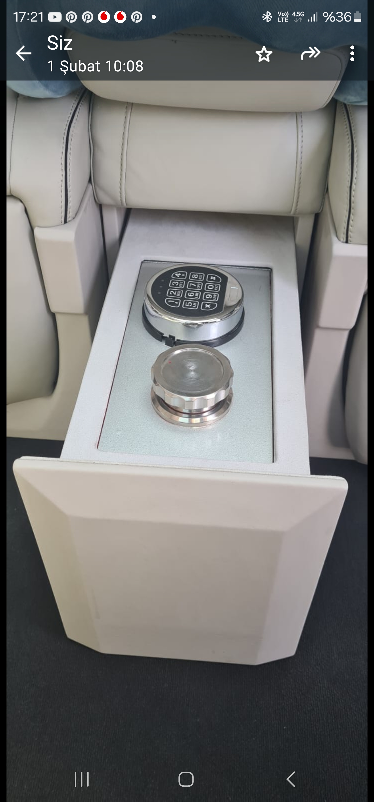 ARAÇ İÇİ ÇELİK PARA KASASI 15*25*15CM ( 399€ )+KDV