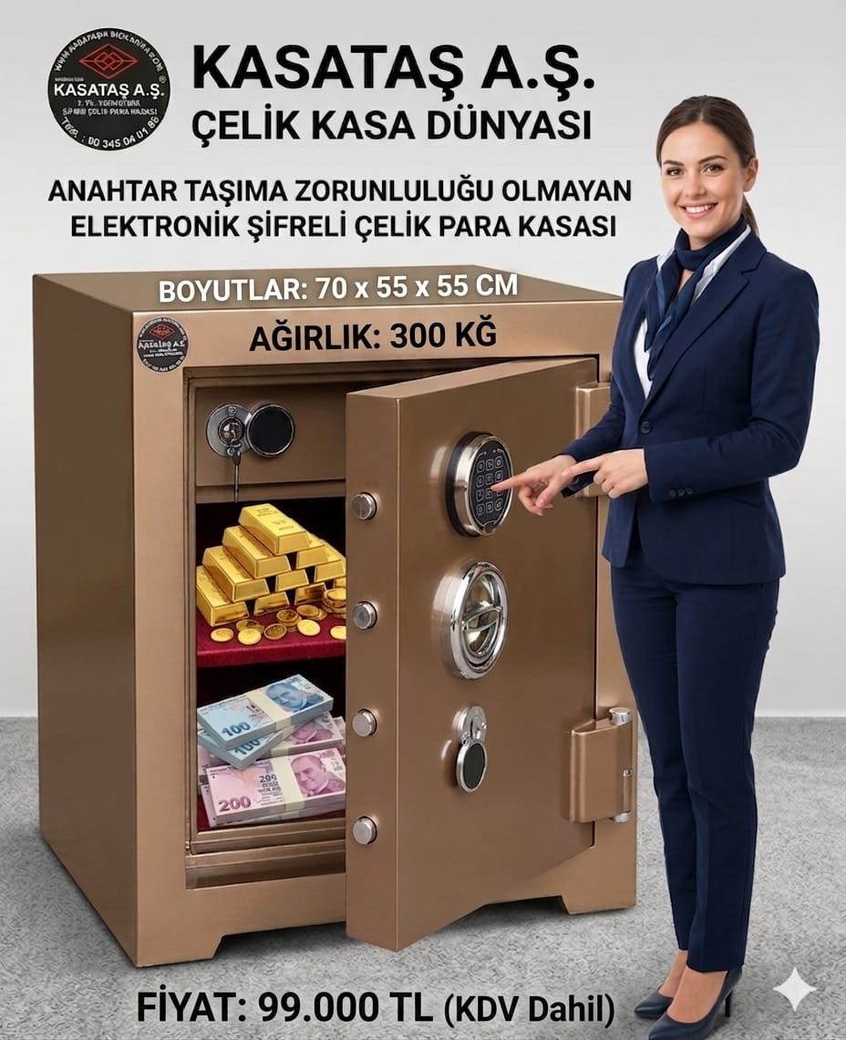 004UZMAN 7CM DOLGULU EV VE OFİSTİPİ YÜKSEK GÜVENLİKLİ HERKÜL CAM KİLİTLEMELİ TANK ZIRHLI  DOLGULU ÇELİK PARA KASASI 70*55*55CM 400KĞ ( 1400€ )+KDV