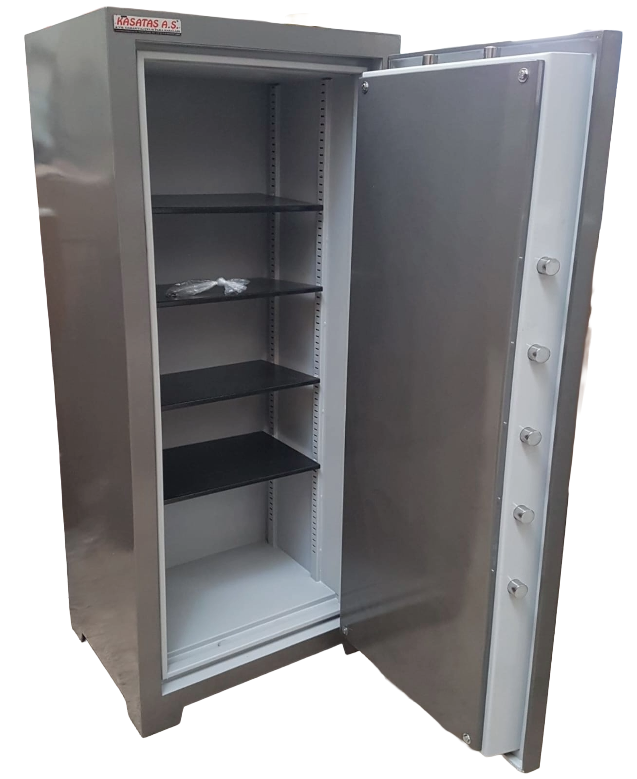 OFİS TİPİ TE KKAPILI AYARLI RAF YERLİ 2 ANAHTARLI ÇELİK PARA KASASI 170*70*50CM 200KĞ ( 1700€ )+KDV