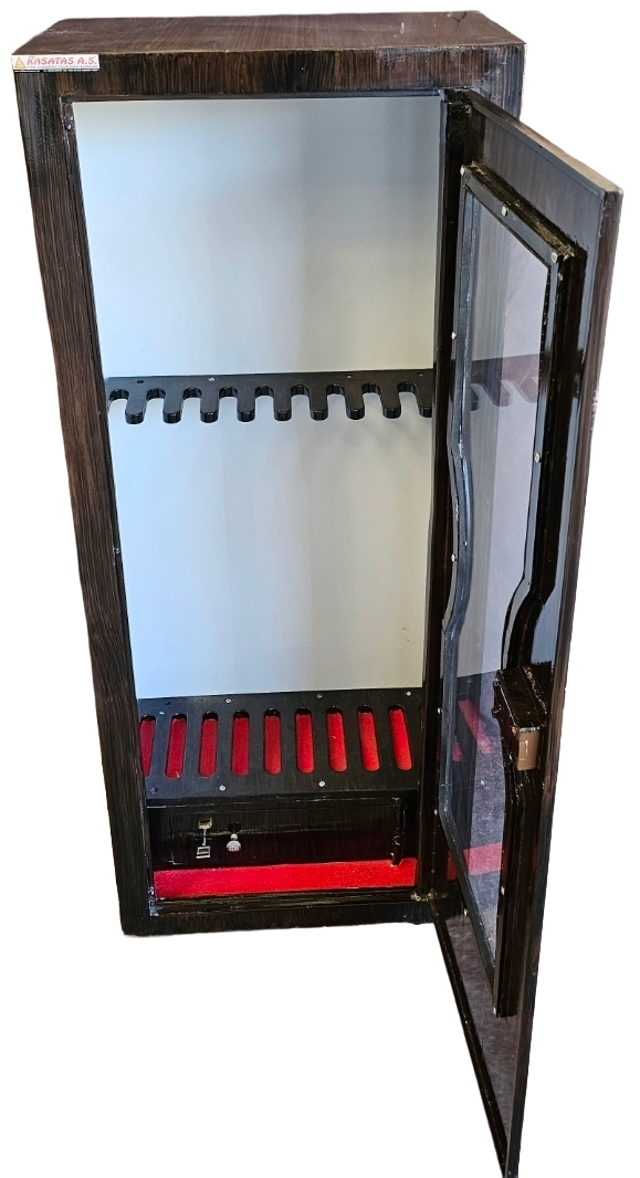 * 10 TÜFEKLİK KIRILMAYA KARŞI YÜKSEK GÜVENLİKLİ CAMLI TÜFEK KASASI 150x60x40cm 100kğ ( 2999€ )+KDV ADRESE TESLİM