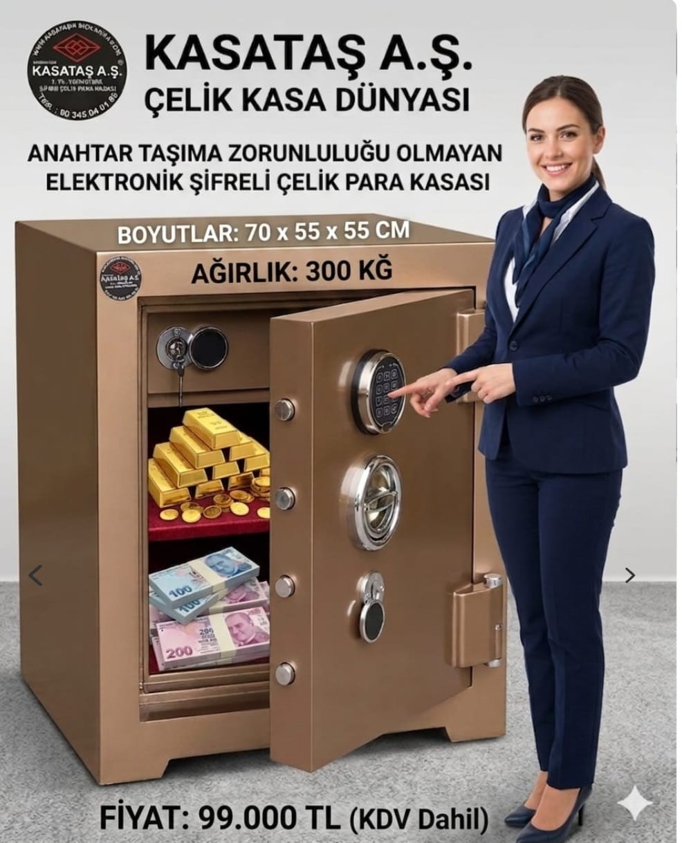 70*55*55CM 300KĞ BRONZ RENK KASA 99999TL